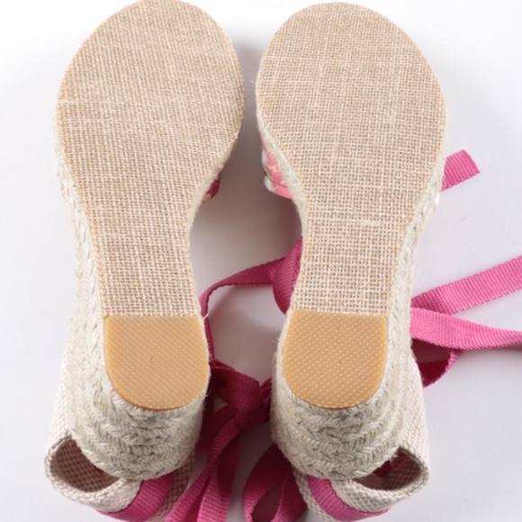 Tommy Hilfiger Women's Pink Tropical Style Wedges - Picture 5 of 8